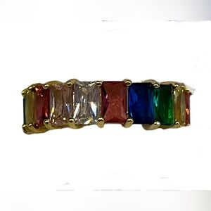 Beautiful multi colored eternity band